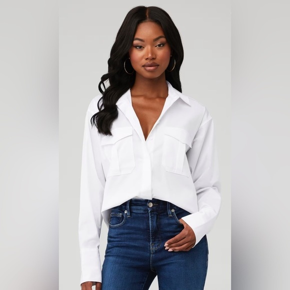Good American Tops - NWOT - Good American Good Shirt in White - Size XS (0)